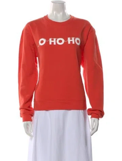 Pre-owned Kule Graphic Print Crew Neck Sweatshirt In Orange