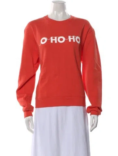 Pre-owned Kule Graphic Print Crew Neck Sweatshirt In Orange