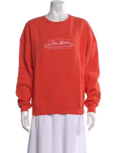 Pre-owned Kule Graphic Print Crew Neck Sweatshirt In Orange