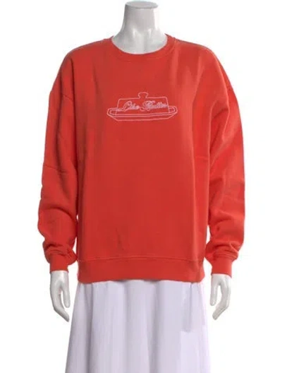 Pre-owned Kule Graphic Print Crew Neck Sweatshirt In Orange