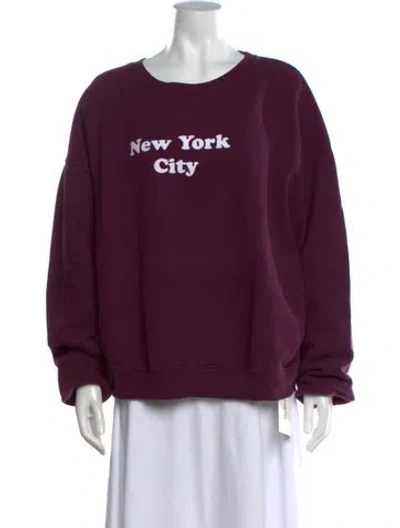 Pre-owned Kule Graphic Print Crew Neck Sweatshirt In Purple