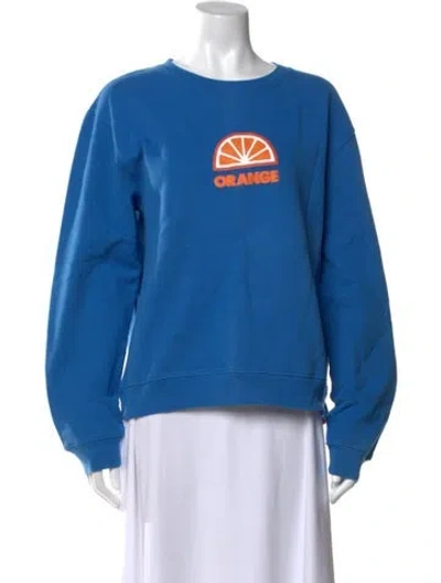 Pre-owned Kule Graphic Print Crew Neck Sweatshirt W/ Tags In Blue