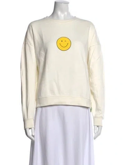 Pre-owned Kule Graphic Print Crew Neck Sweatshirt W/ Tags In White