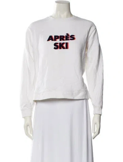 Pre-owned Kule Graphic Print Crew Neck Sweatshirt In White