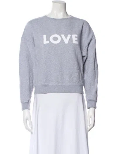 Pre-owned Kule Graphic Print Crew Neck Sweatshirt In White