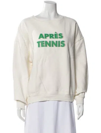 Pre-owned Kule Graphic Print Crew Neck Sweatshirt In White