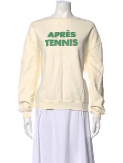 Pre-owned Kule Graphic Print Crew Neck Sweatshirt In Yellow