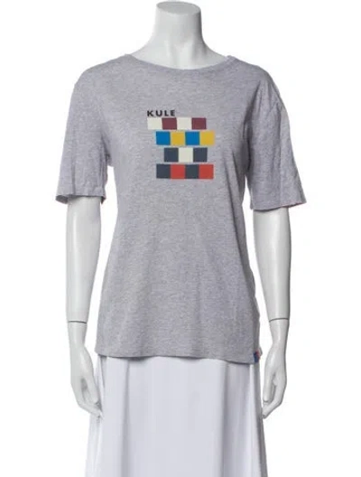 Pre-owned Kule Graphic Print Crew Neck T-shirt In Blue