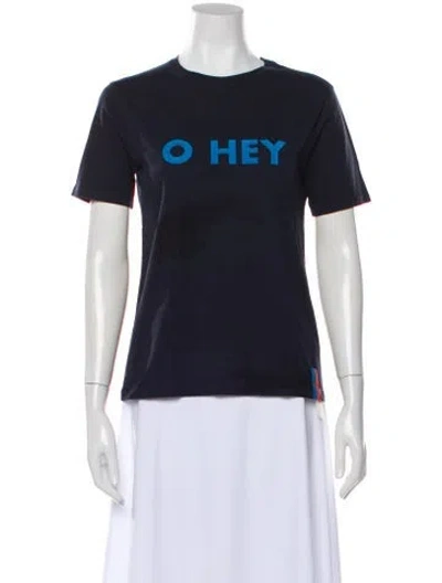 Pre-owned Kule Graphic Print Crew Neck T-shirt In Blue