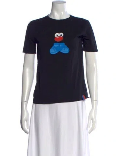 Pre-owned Kule Graphic Print Crew Neck T-shirt In Blue