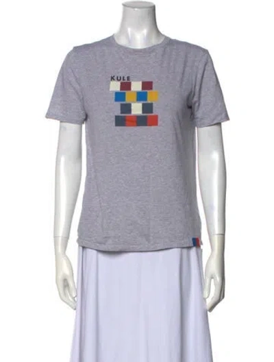 Pre-owned Kule Graphic Print Crew Neck T-shirt In Gray