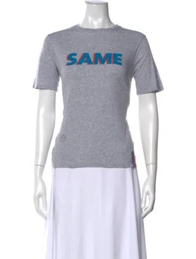 Pre-owned Kule Graphic Print Crew Neck T-shirt In Gray