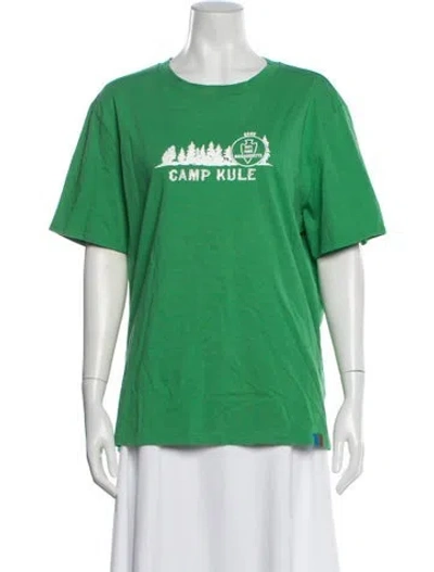 Pre-owned Kule Graphic Print Crew Neck T-shirt In Green