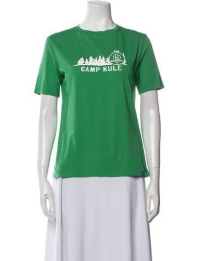 Pre-owned Kule Graphic Print Crew Neck T-shirt In Green