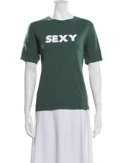 Pre-owned Kule Graphic Print Crew Neck T-shirt In Green