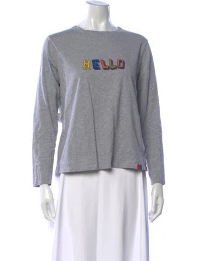 Pre-owned Kule Graphic Print Crew Neck T-shirt In Grey