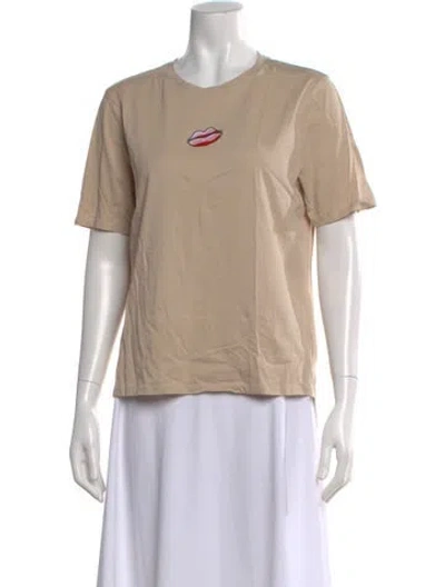 Pre-owned Kule Graphic Print Crew Neck T-shirt In Neutral