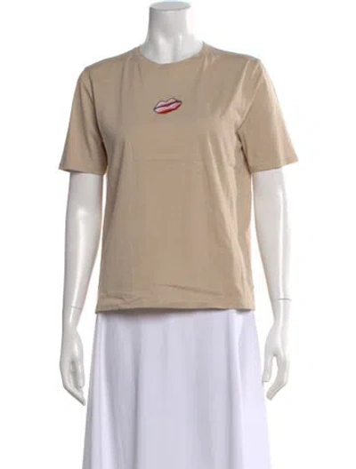 Pre-owned Kule Graphic Print Crew Neck T-shirt In Neutral