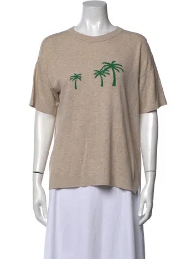 Pre-owned Kule Graphic Print Crew Neck T-shirt In Neutrals