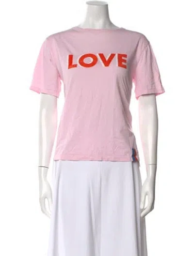 Pre-owned Kule Graphic Print Crew Neck T-shirt In Pink