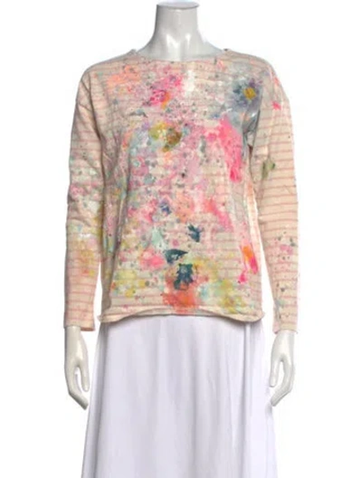 Pre-owned Kule Graphic Print Crew Neck T-shirt In Pink