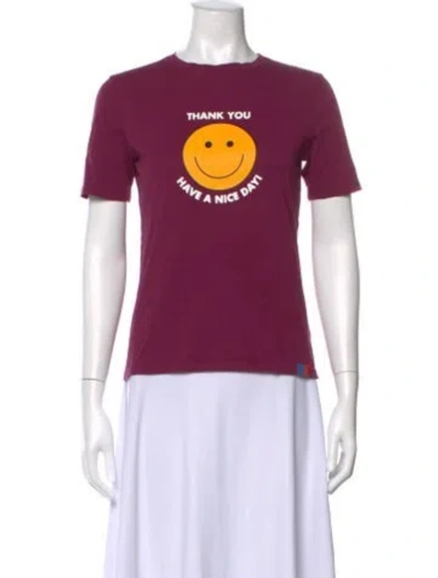 Pre-owned Kule Graphic Print Crew Neck T-shirt In Purple