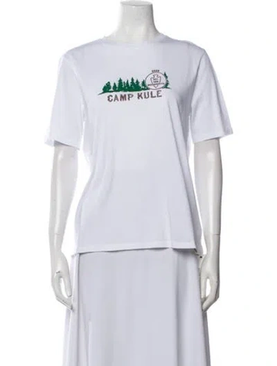 Pre-owned Kule Graphic Print Crew Neck T-shirt W/ Tags In White