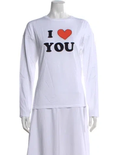 Pre-owned Kule Graphic Print Crew Neck T-shirt W/ Tags In White