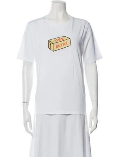 Pre-owned Kule Graphic Print Crew Neck T-shirt W/ Tags In White