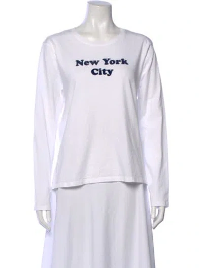 Pre-owned Kule Graphic Print Crew Neck T-shirt In White