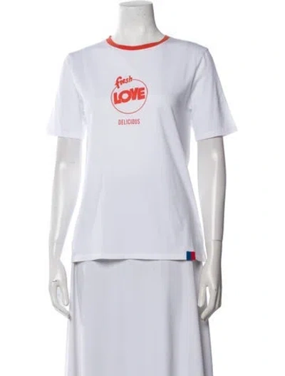 Pre-owned Kule Graphic Print Crew Neck T-shirt In White