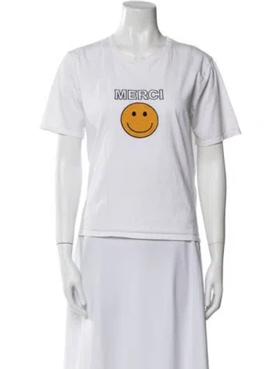 Pre-owned Kule Graphic Print Crew Neck T-shirt In White