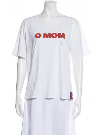 Pre-owned Kule Graphic Print Crew Neck T-shirt In White