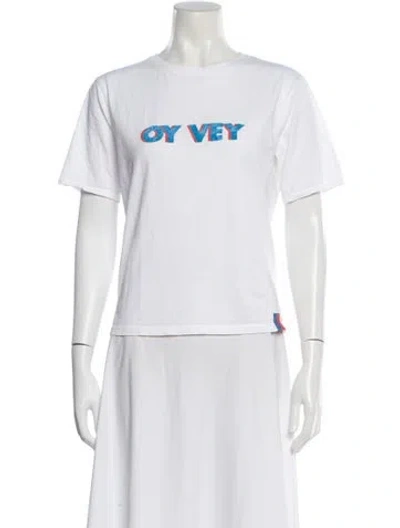 Pre-owned Kule Graphic Print Crew Neck T-shirt In White