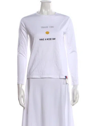 Pre-owned Kule Graphic Print Crew Neck T-shirt In White