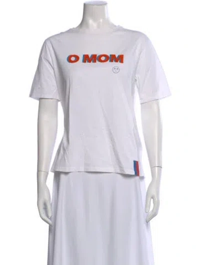 Pre-owned Kule Graphic Print Crew Neck T-shirt In White