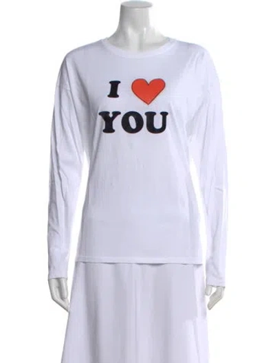 Pre-owned Kule Graphic Print Crew Neck T-shirt In White