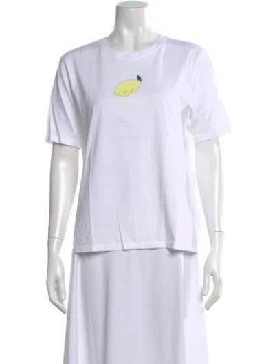 Pre-owned Kule Graphic Print Crew Neck T-shirt In White