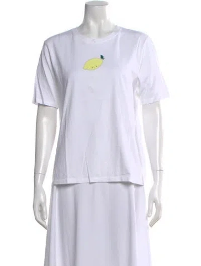 Pre-owned Kule Graphic Print Crew Neck T-shirt In White