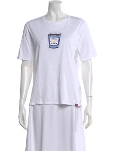 Pre-owned Kule Graphic Print Crew Neck T-shirt In White