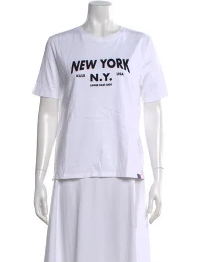 Pre-owned Kule Graphic Print Crew Neck T-shirt In White