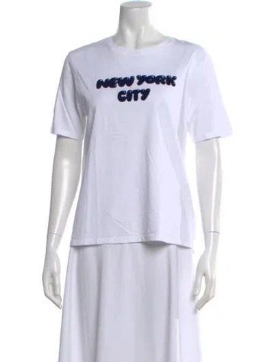 Pre-owned Kule Graphic Print Crew Neck T-shirt In White