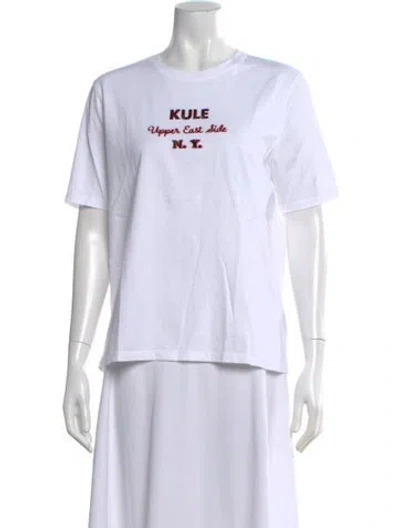 Pre-owned Kule Graphic Print Crew Neck T-shirt In White