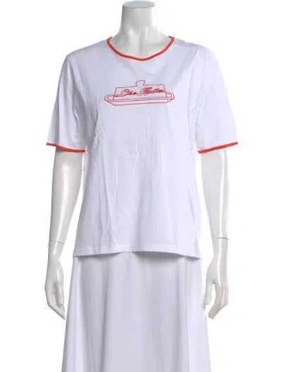Pre-owned Kule Graphic Print Crew Neck T-shirt In White