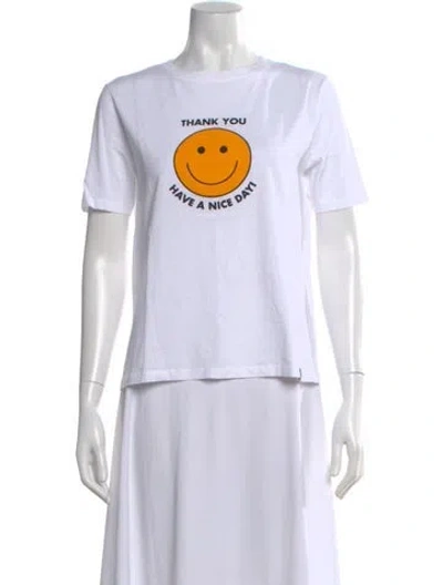Pre-owned Kule Graphic Print Crew Neck T-shirt In White