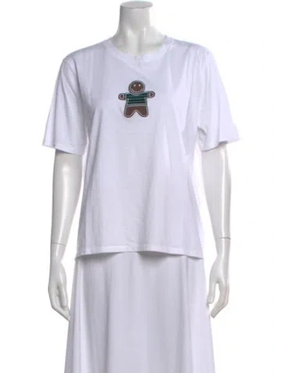 Pre-owned Kule Graphic Print Crew Neck T-shirt In White