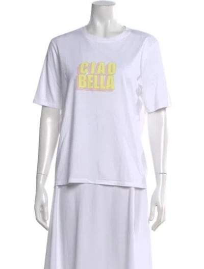 Pre-owned Kule Graphic Print Crew Neck T-shirt In White