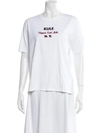 Pre-owned Kule Graphic Print Crew Neck T-shirt In White
