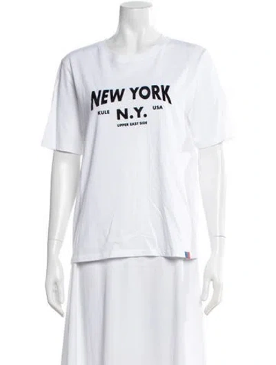 Pre-owned Kule Graphic Print Crew Neck T-shirt In White