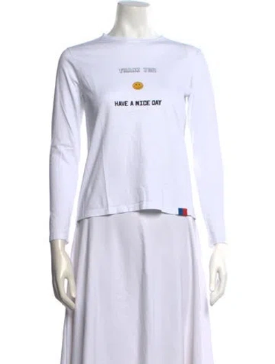 Pre-owned Kule Graphic Print Crew Neck T-shirt In White